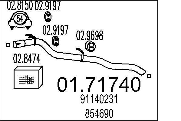 01.71740 Exhaust Pipe Rear