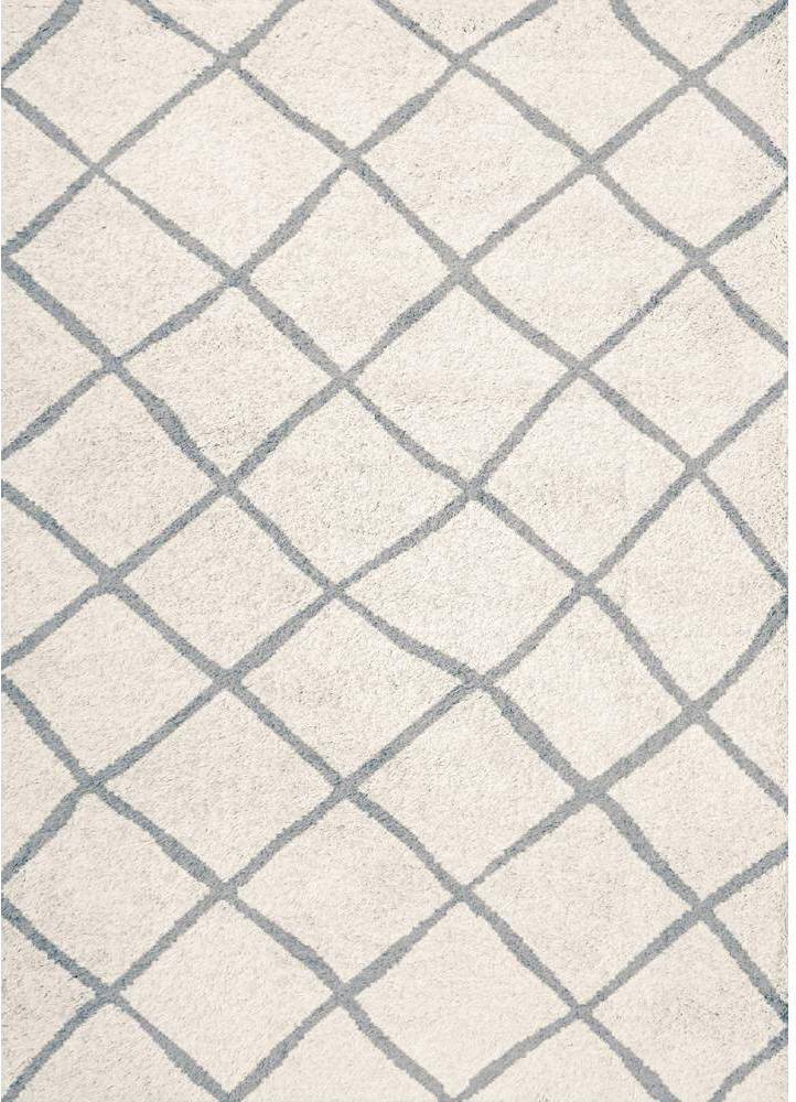 Dynamic Rugs The Plush Modern Geometric Rug 5.1 x 7.2 White