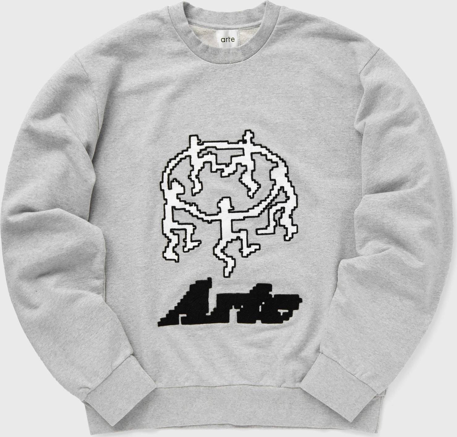 Sweat-shirt Leger Col Rond Pixel Dancer Texture Emb - Grey