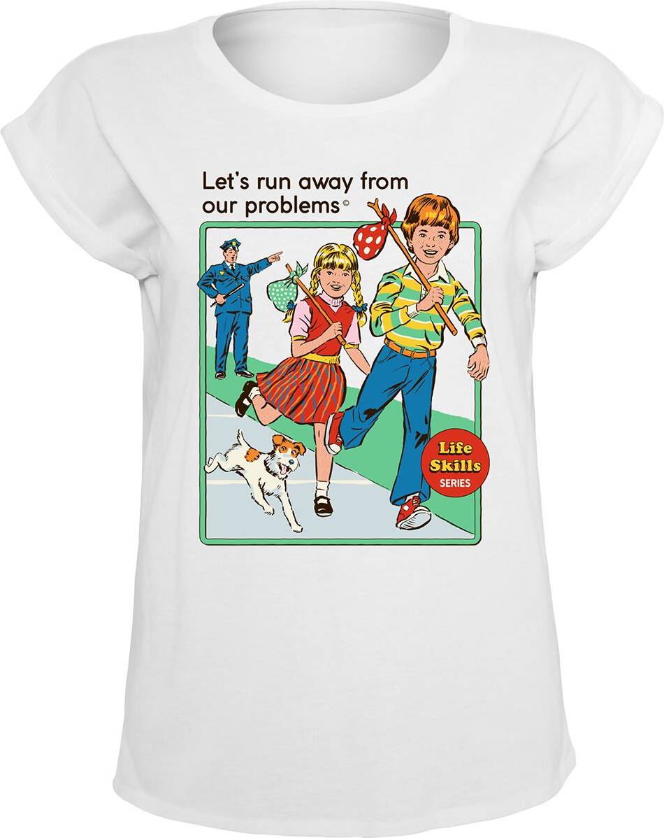 Steven Rhodes Steven Rhodes Let’s Run Away From Our Problems T-Shirt white