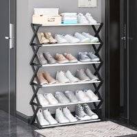 Multi rack LivingAndHome Foldable Multi-Tier Metal Shoe Rack