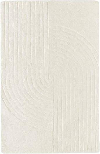 Westwing Collection High-Low Wool Rug Mason Hand-Tufted Grey