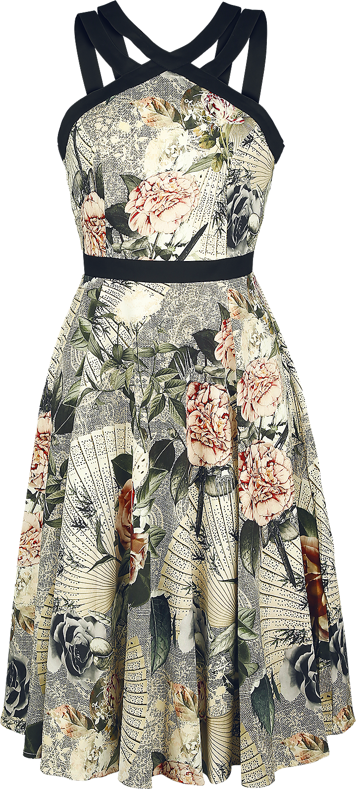 H&R London Ancient Roses Medium-length dress multicolour