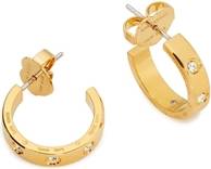 Kate Spade Gold Set In Stone Crystal Hoops Gold