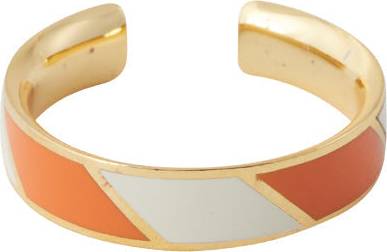 Design Letters Striped Candy Ring - Orange