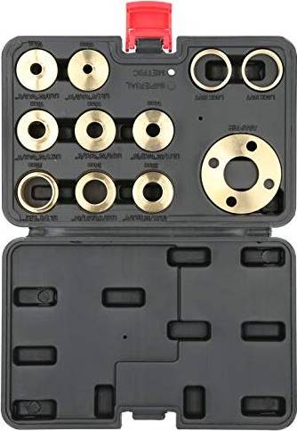 Router Guide Bush Set 11pcs/Set Router Bushing Set, Brass Template Router Guides Kit with Lock Nut Adapter Router Accessory
