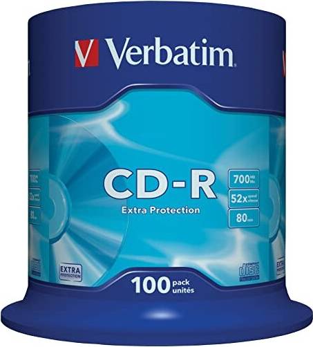 Verbatim 43411 700MB 52x Extra Protection CD-R 100 Pack Spindle