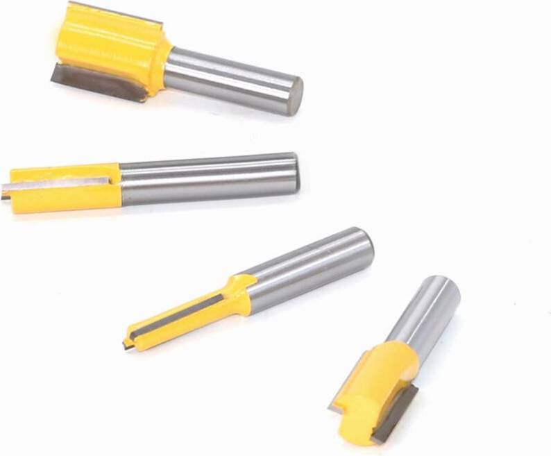 ChaoChuang 4PCS Straight/Dado Router Bit Shank Cutter for Wood Tungsten Carbide Router Bit Woodwork Tool