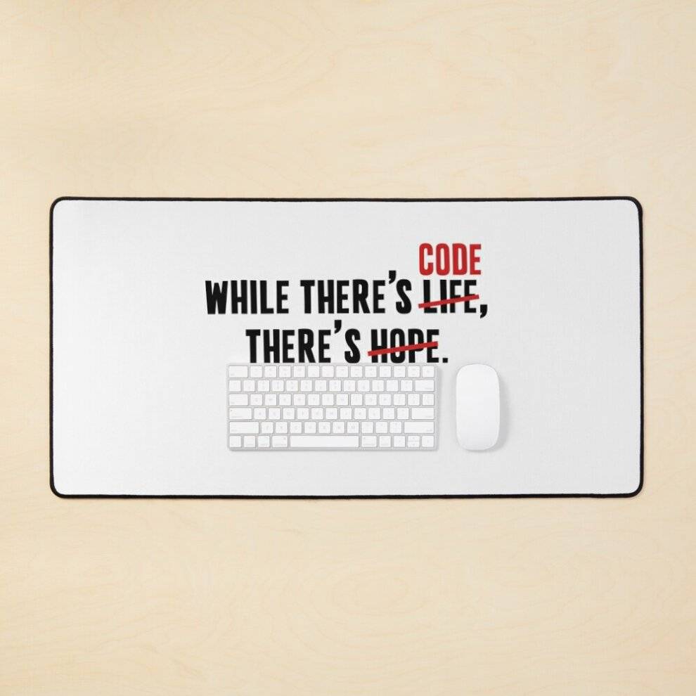BearLad Mat code debugging humor while there's code there's developer gift Pad 35x16