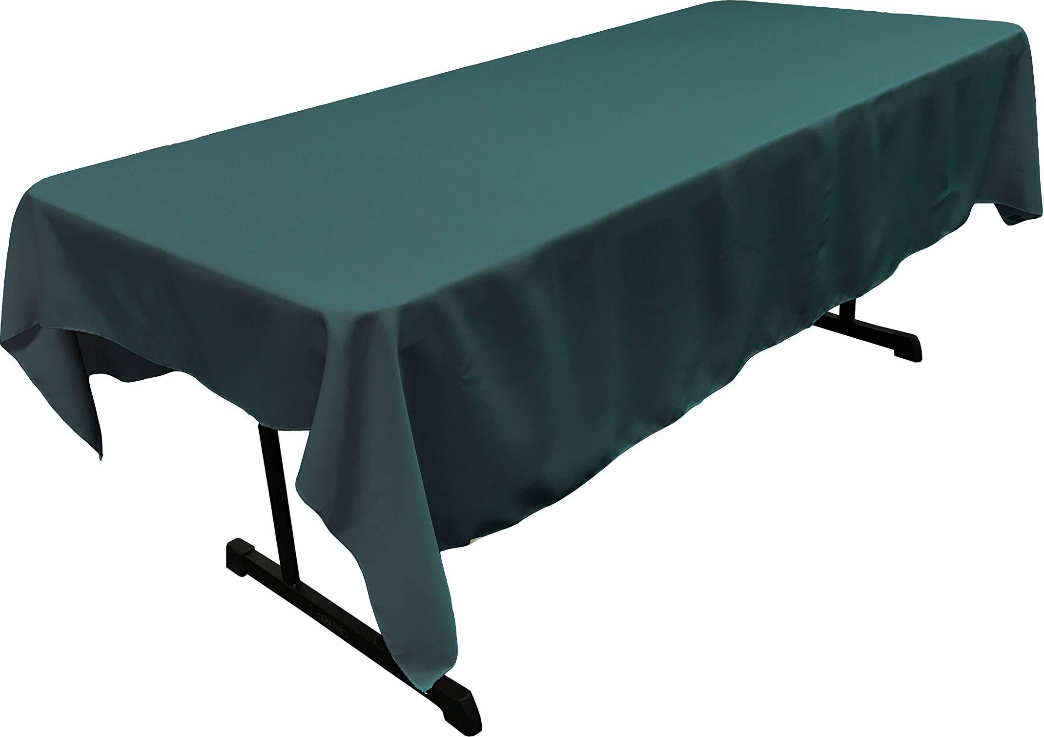 LA Linen Polyester Poplin Rectangular 60x90 Tablecloth Turquoise