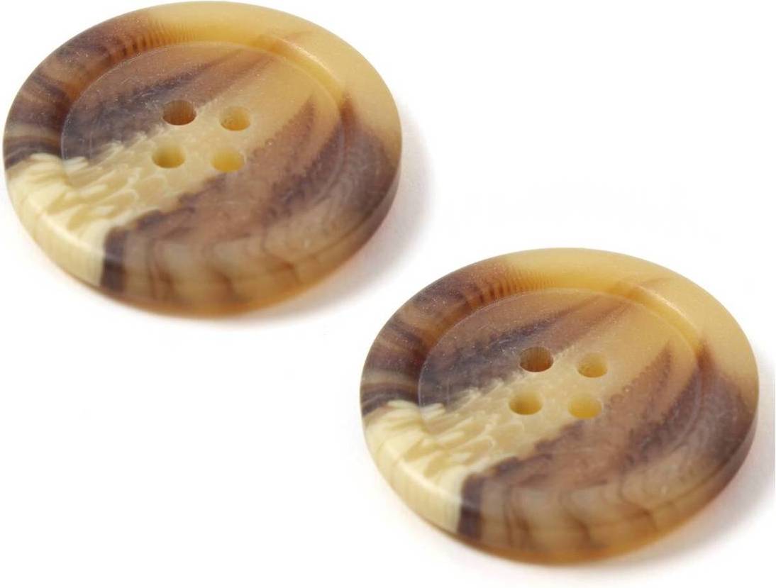 Hemline Tortoise Shell Buttons Cream