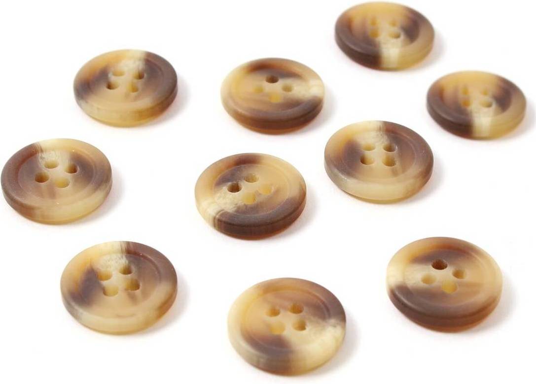Hemline Tortoise Shell Buttons Cream