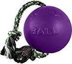 Jolly Romp-n-Roll Rope Ball Dog Toy 4.5 Inches Purple