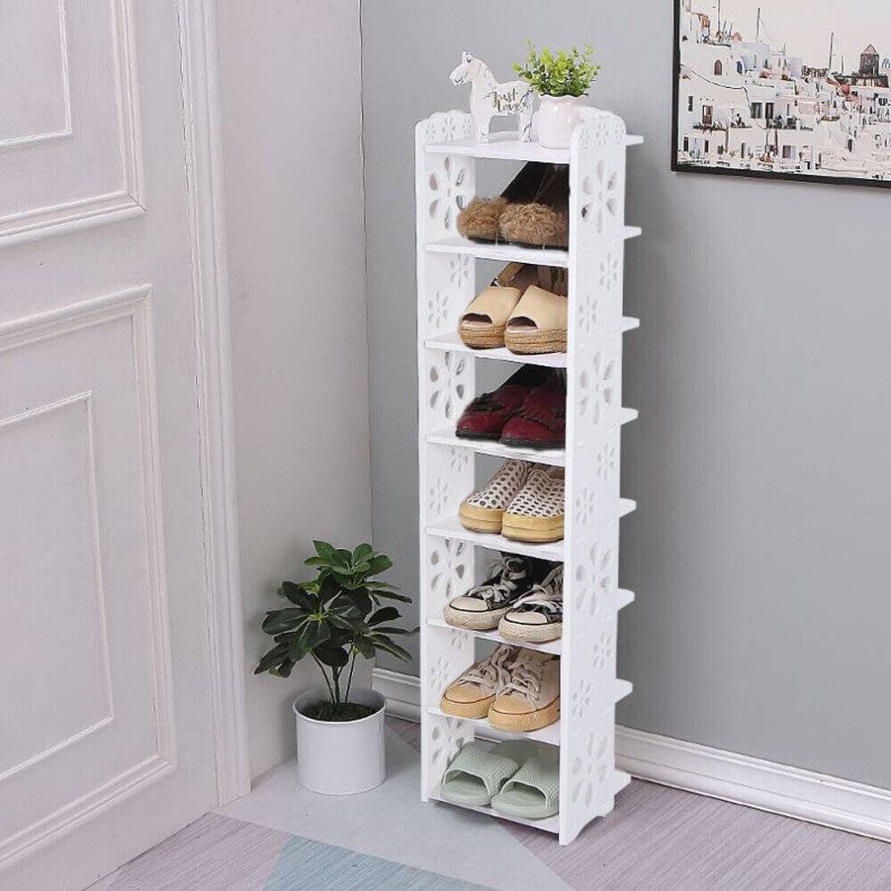 8 gang extension lead White Vertical 8 Tier Shoe Rack