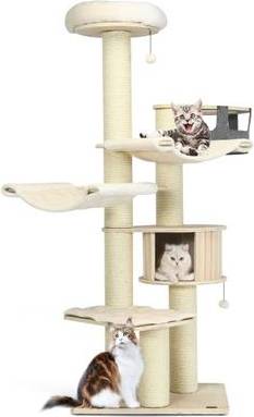 Cat tree and condo Costway 77.5-Inch Cat Tree Condo Multi-Level