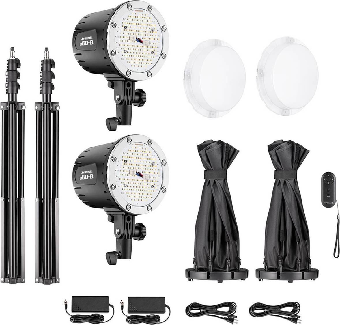 U60-B 60W Bi-Color LED 2-Light Softbox Kit