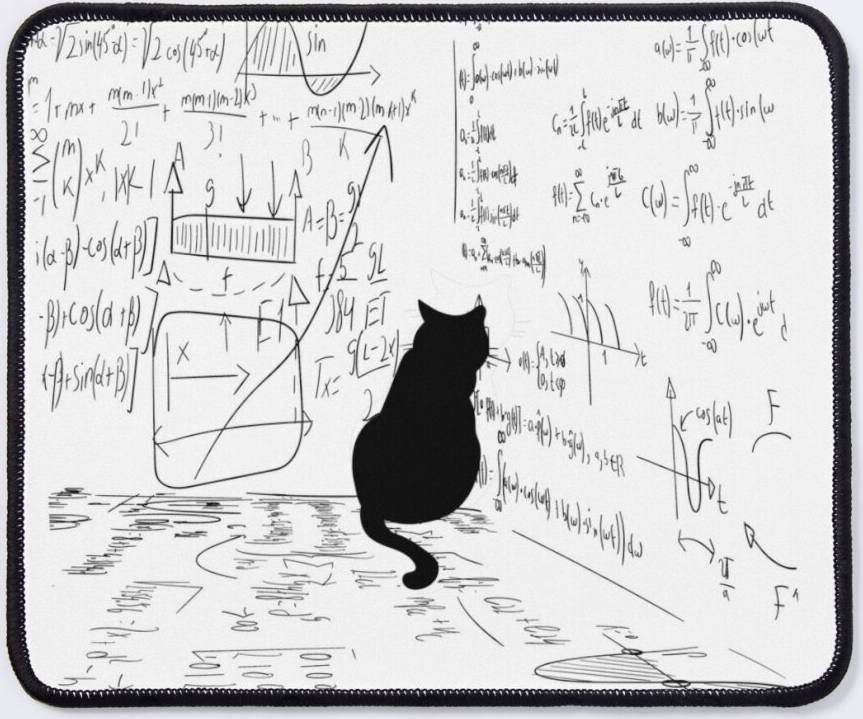 BearLad Mouse Pad Cat Math Calculations Mousepad