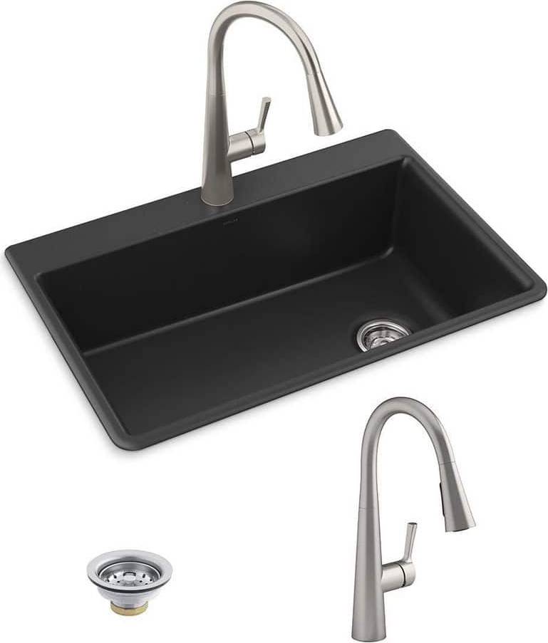 Kohler kitchen sinks undermount Kohler Kennon Neoroc Granite Composite Drop-In/Undermount Kitchen