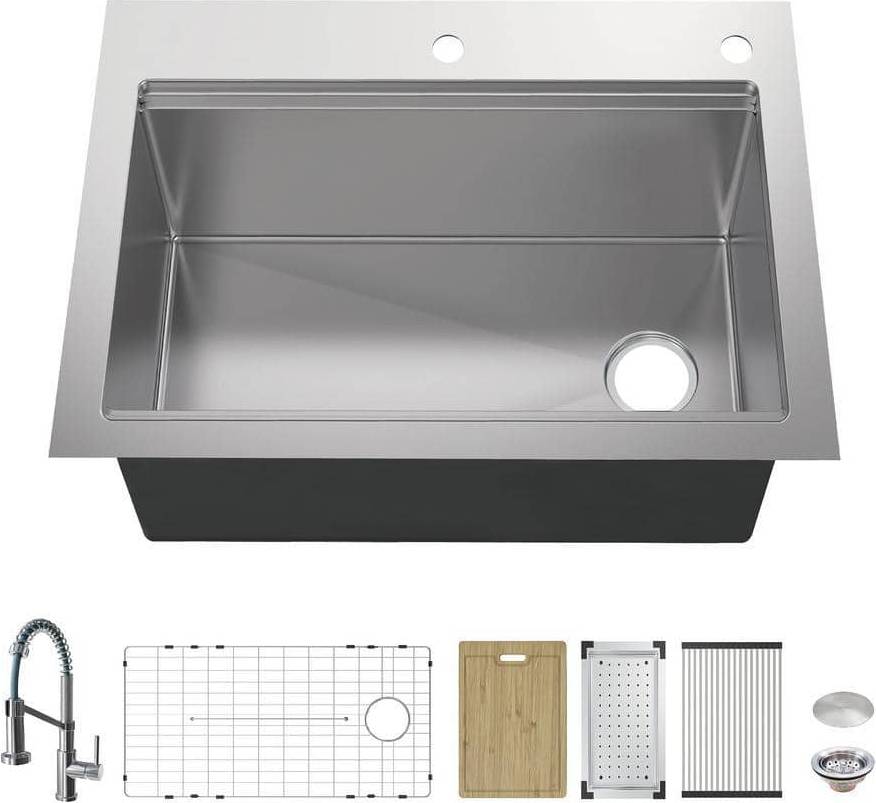 Kitchen flush Glacier Bay AIO Tight Radius Drop-In/Undermount