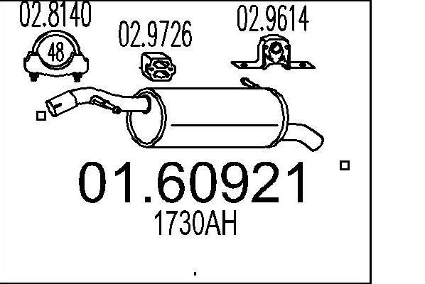 MTS 01.60921 Rear Silencer