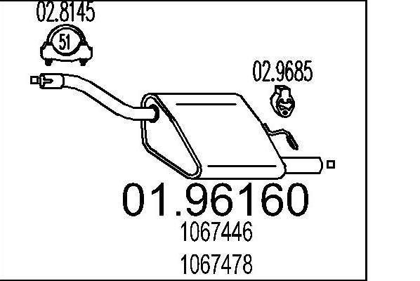 MTS 01.96160 Rear Silencer