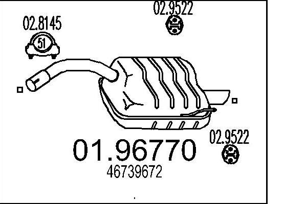MTS 01.96770 Rear Silencer