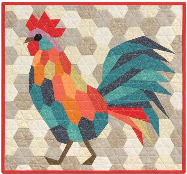 Violet Craft Rooster English Paper Piecing Pattern