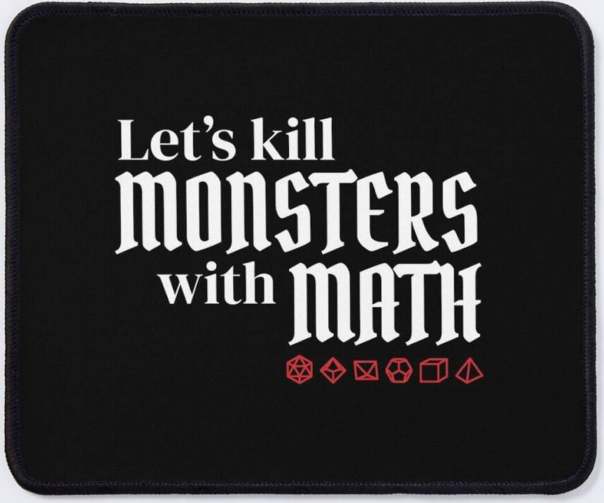 BearLad Mouse Pad Lets Kill Monsters With Math