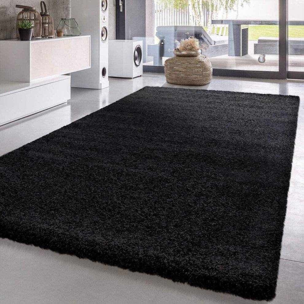 Moonlight Bedding Shaggy Rug SLIP RUGS SHAGGY RUGS RUNNER Black