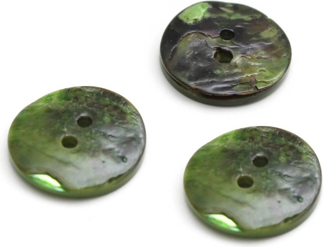 Round Shell Buttons Lime Green
