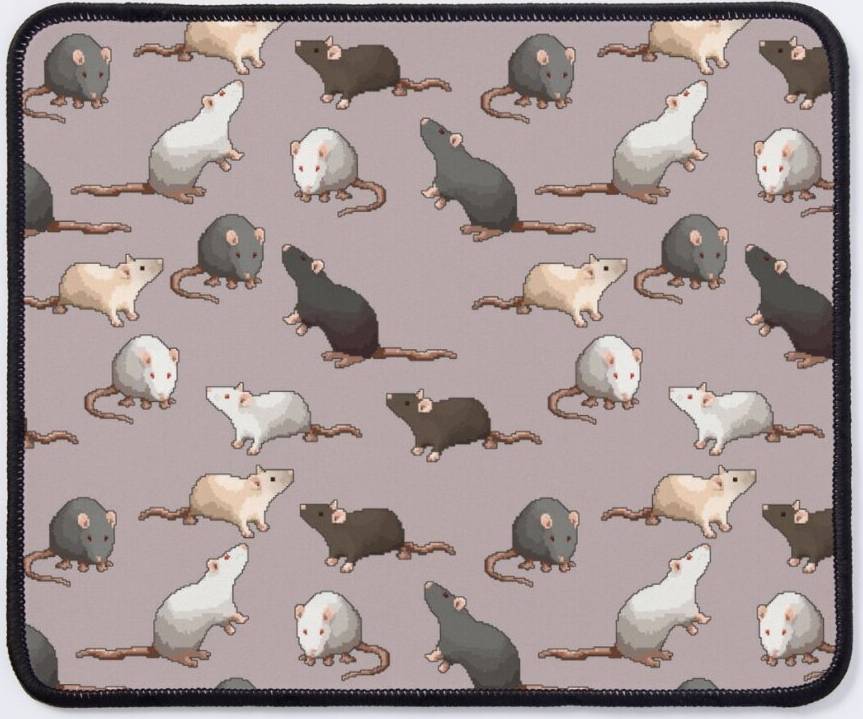 BearLad Mouse Pad Pixel Rats on repeat