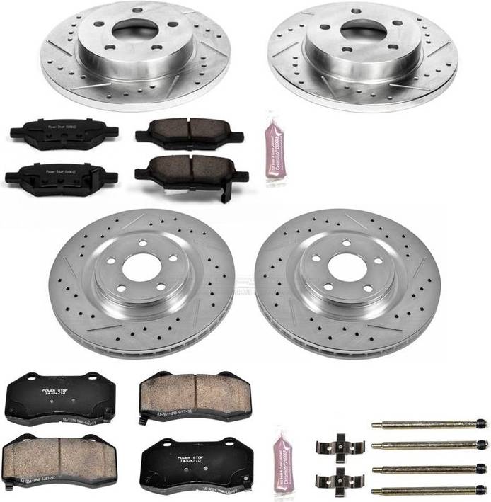 Brake kit Power Stop Front and Rear Ceramic Brake Pad Rotor Kit