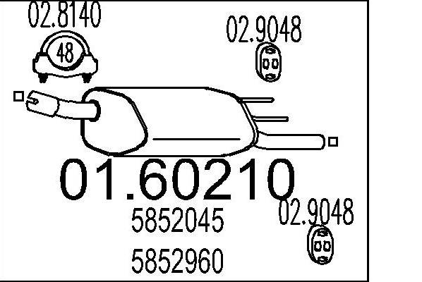 MTS 01.60210 Rear Silencer