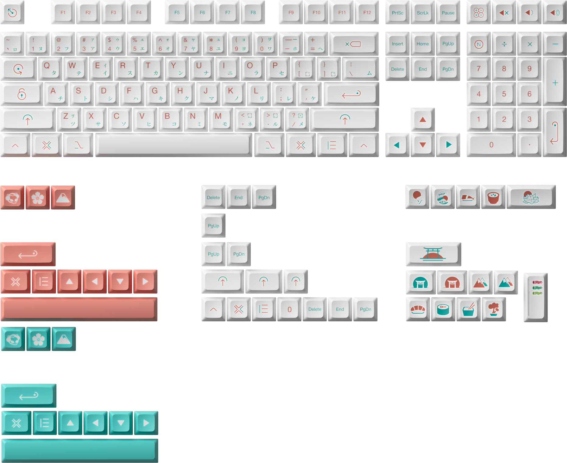Akko Red Fuji Keycap Set 161-Key