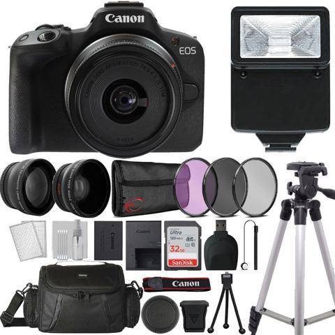 Camera canon eos r50 Canon EOS R50 Mirrorless Camera with 18-45mm Lens Ultimate Top Accessory Kit
