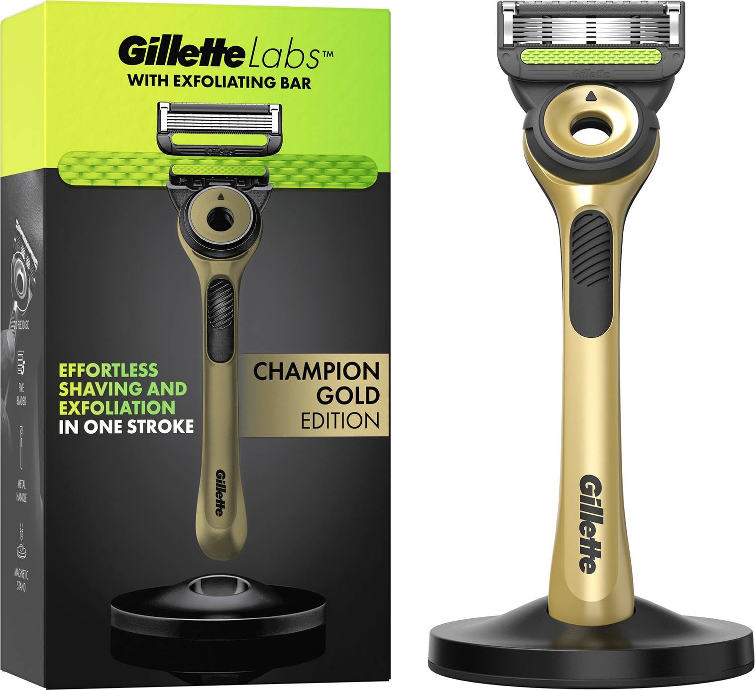 Gillette labs razor Gillette Gillette Labs Exfoliating Razor Champion Gold Edition