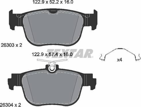 Textar Brake Pad Set 2630301