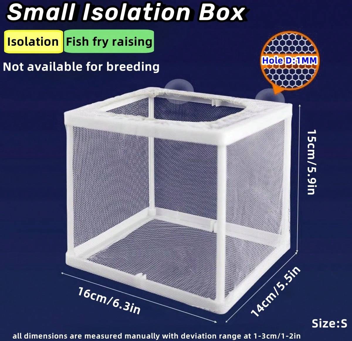 Aquarium tank Shein 1pc Aquarium Fish Tank Isolation Box/Breeding Box/Tropical Fish Separation Mesh/Floating Injured Fish Protection Net