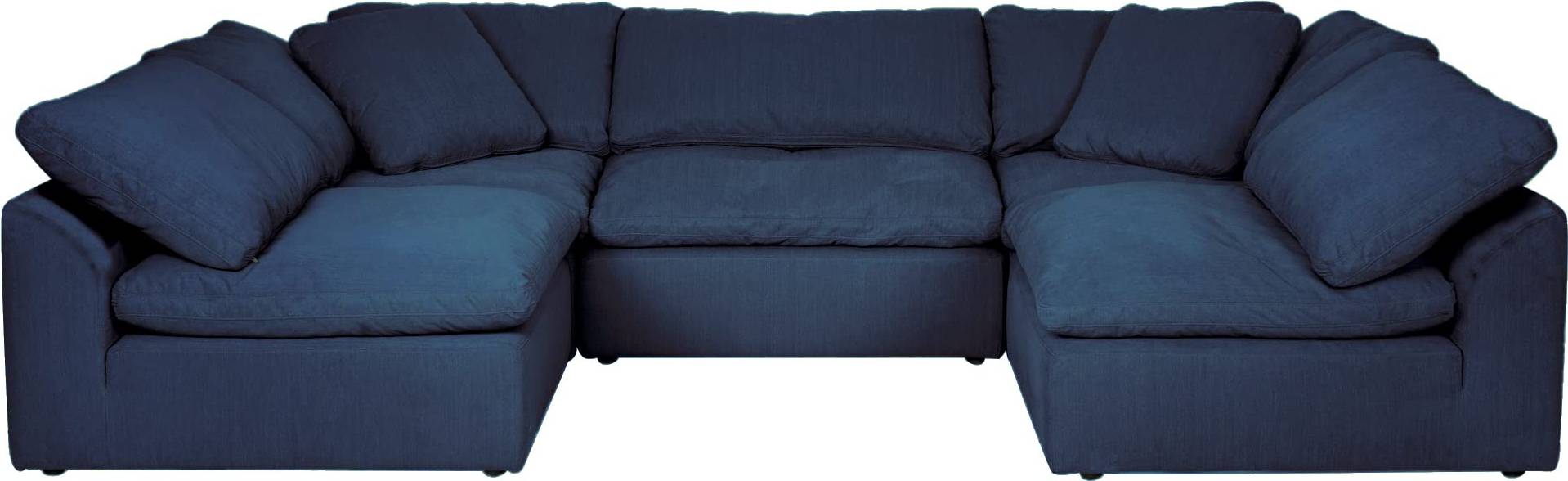 Navy blue sectional sofas Sunset Trading Contemporary Puff Collection Sofa