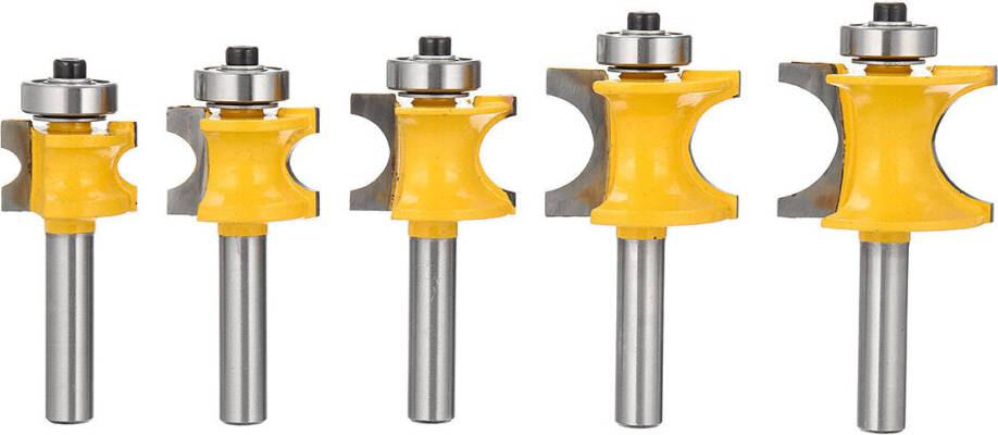 GZUK 3/4 inch 8mm Shank Round Over Router Bit 1/4 to 5/8 Inch Woodworking Edging Router Chisel Groove Cutter