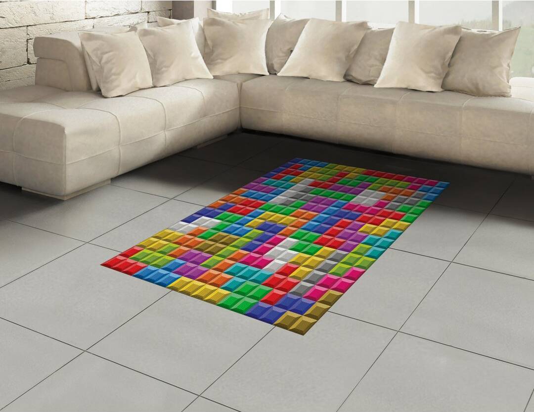 Ebern Designs Brooklet Flatweave Green/Yellow/Red Rug