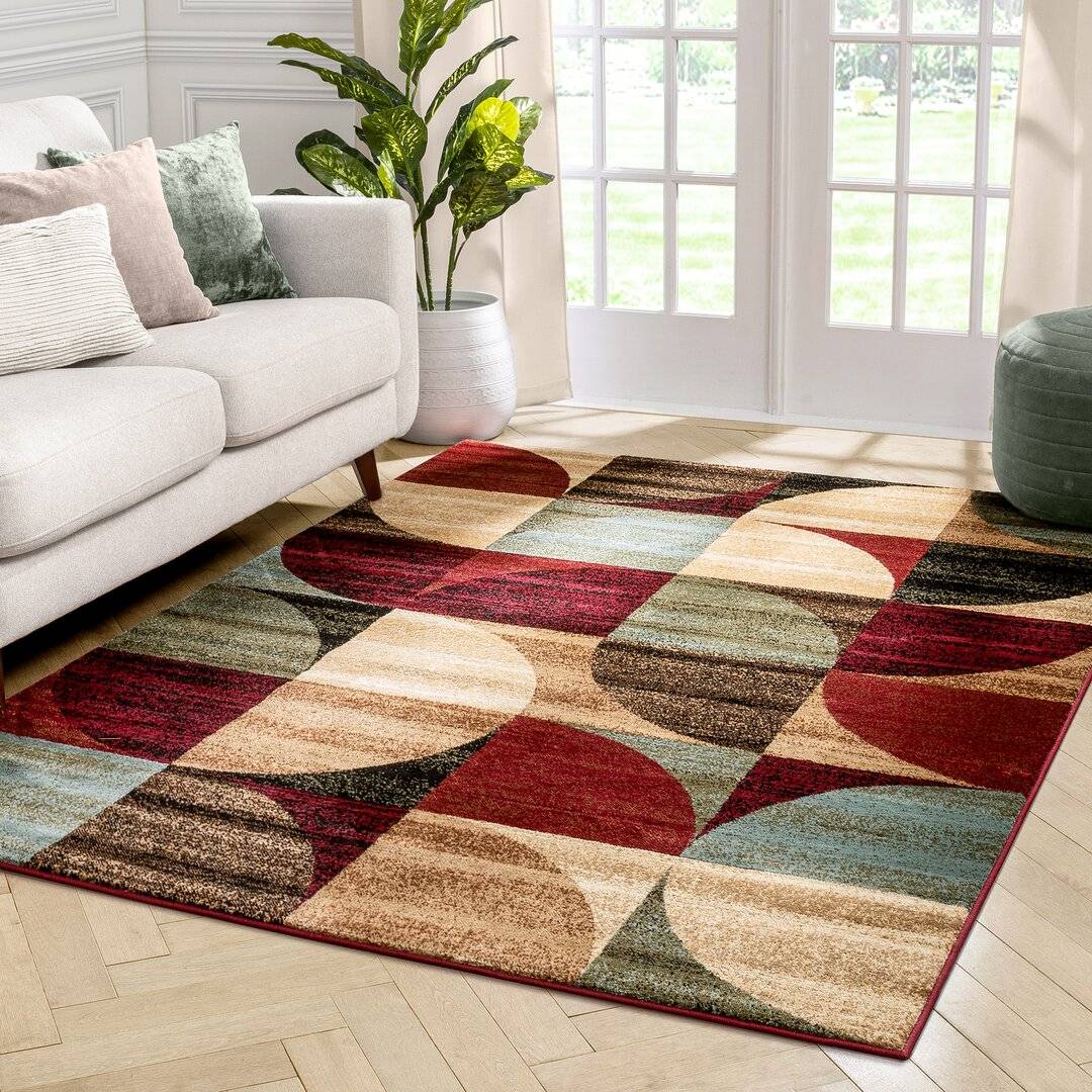Corrigan Studio Power Loom Blue/Red Rug