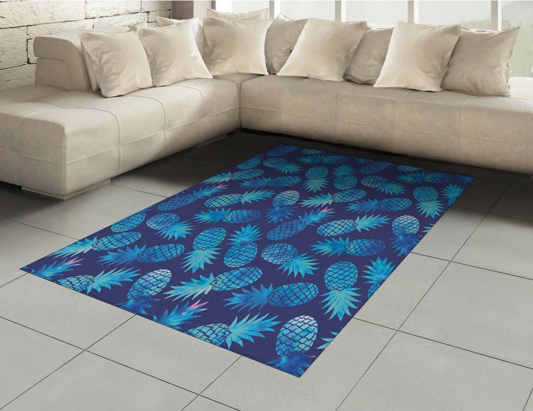 Bay Isle Home Hidevale Flatweave Rug Blue