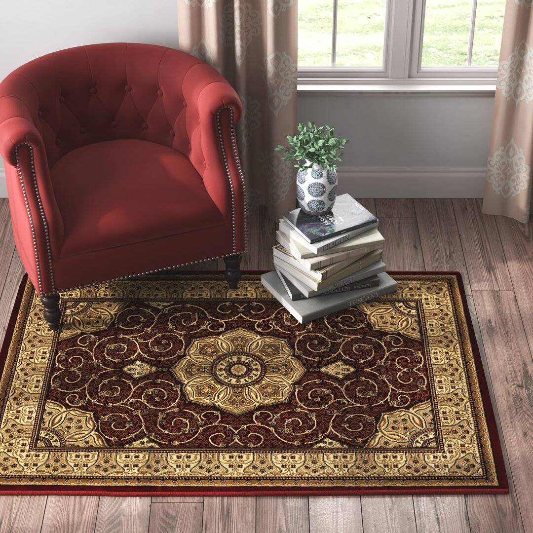 Lark Manor Abbas Red/Cream/Brown Rug