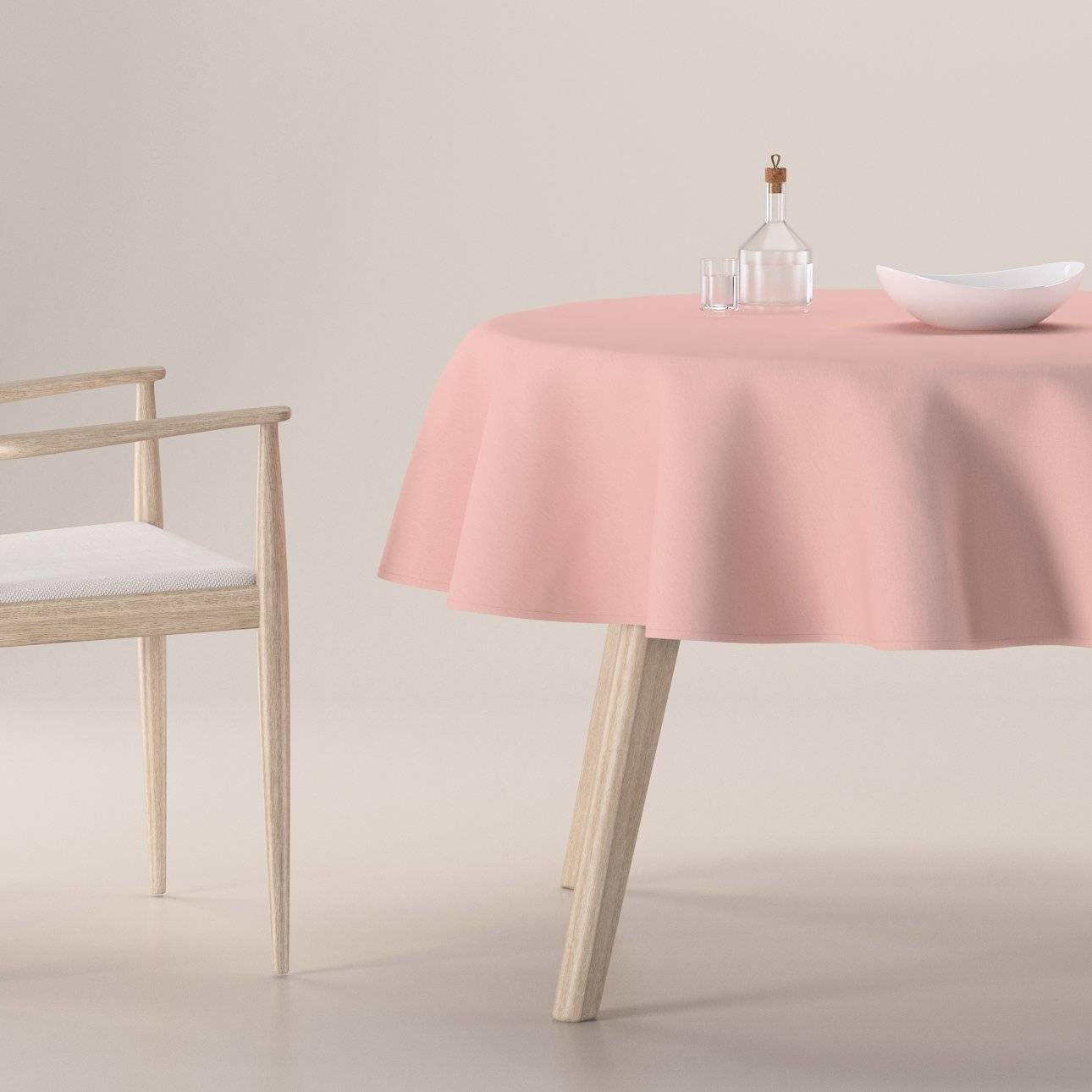 Duk rund Dekoria Rund Loneta Bordsduk Rosa