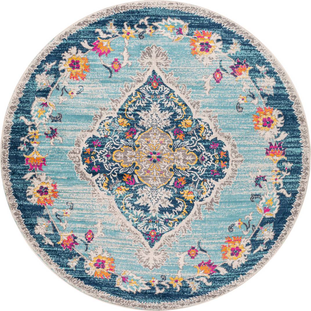 Blue Elephant Leaver Rug Blue