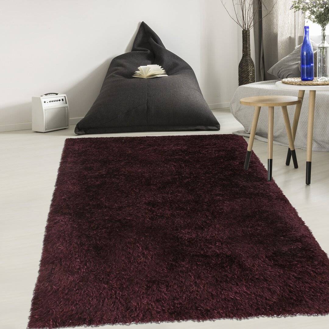 Ebern Designs Mondello Shag Rug Purple