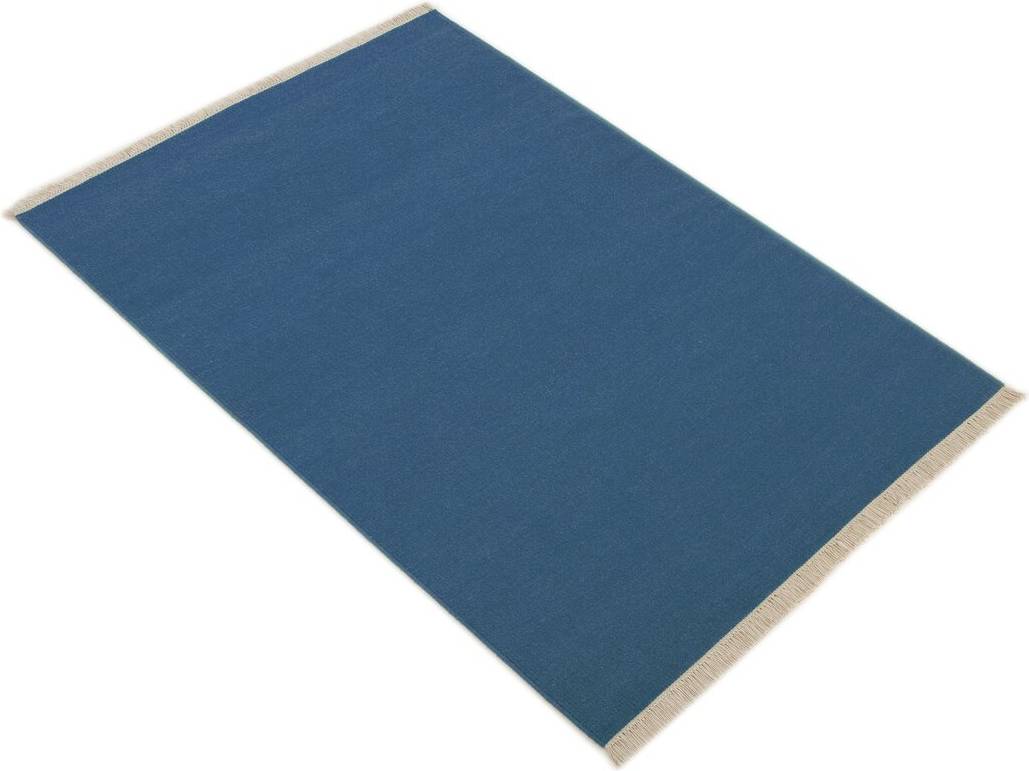 Ebern Designs Wool Rug Blue