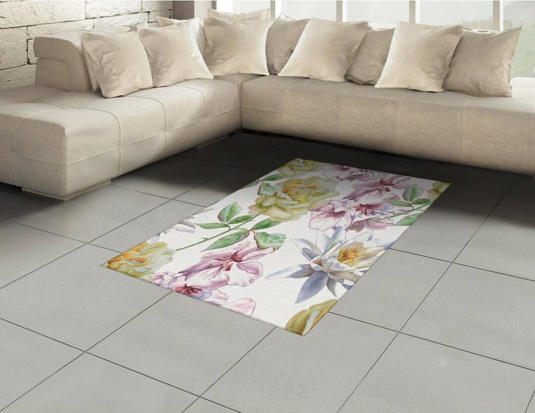 Ebern Designs Topsfield Flatweave Green/Pink Rug