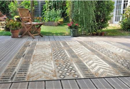 World Rug Gallery Distressed Geometric Beige